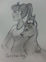 a girl and her dog
